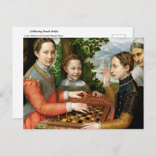 Schaak afspelen met Sofonisba Anguissola-Briefkaar Briefkaart (Voorkant / Achterkant)