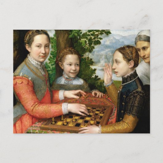 Schaak afspelen met Sofonisba Anguissola-Briefkaar Briefkaart (Voorkant)