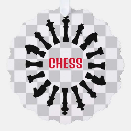 Schaak Design Papier Ornament Kaart (Voorkant)