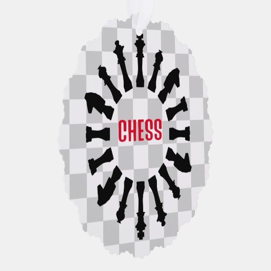 Schaak Design Papier Ornament Kaart (Rechts)