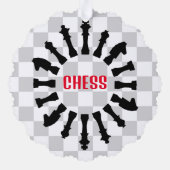 Schaak Design Papier Ornament Kaart (Achterkant)