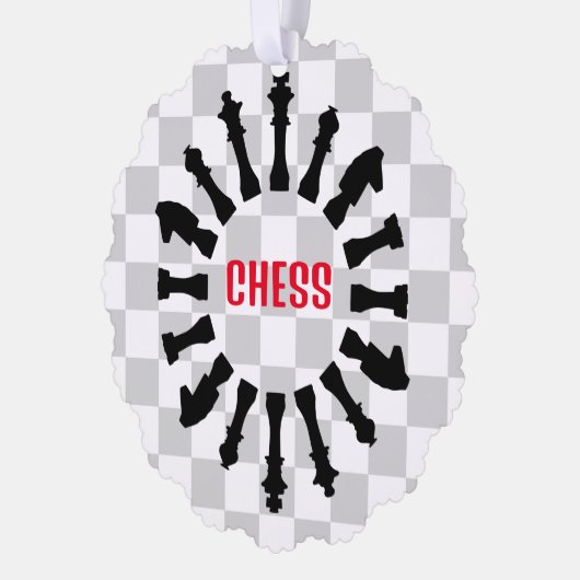 Schaak Design Papier Ornament Kaart (Links)