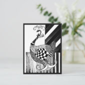 Schaak en boog DAG pauw inkt illustratie Briefkaart (Staand voorkant)