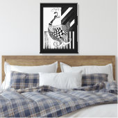 Schaak en boog DAG pauw inkt illustratie Canvas Afdruk (Insitu (Slaapkamer))
