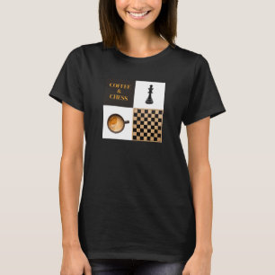 Schaak- en koffieliefhebbers en schaakspelers t-shirt