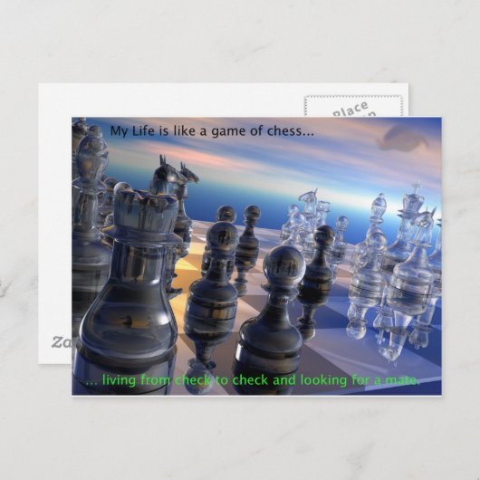 Schaak en leven briefkaart (Voorkant / Achterkant)