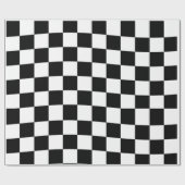 Schaak geruit patroon zwart-wit cadeaupapier (Vlak)
