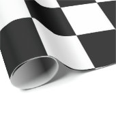 Schaak geruit patroon zwart-wit cadeaupapier (Rol Hoek)