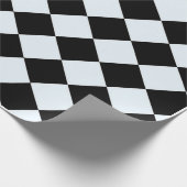Schaak geruit patroon zwart-wit cadeaupapier (Hoek)