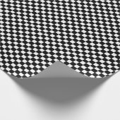 Schaak geruit patroon zwart-wit cadeaupapier (Hoek)