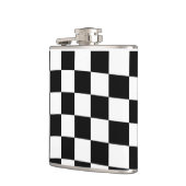 Schaak geruit patroon zwart-wit heupfles (Links)