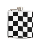 Schaak geruit patroon zwart-wit heupfles (Voorkant)