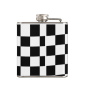 Schaak geruit patroon zwart-wit heupfles (Achterkant)