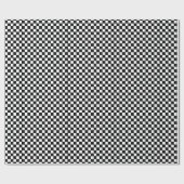 schaak geveegd patroon zwart-wit cadeaupapier (Vlak)