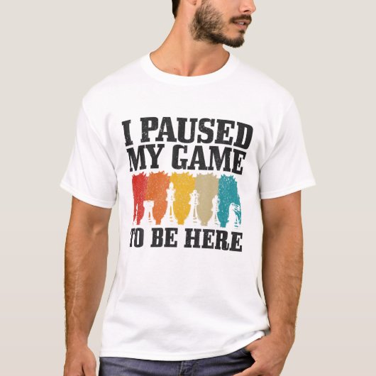 Schaak Grappig Gepauzeerd Spel Retro T-shirt (Voorkant)