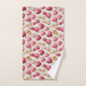 Schaak & Harten Valentijnspatroon Bad Handdoek (Handdoek)