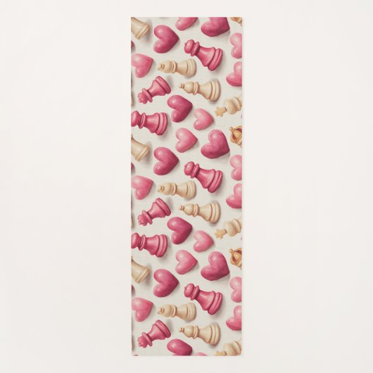 Schaak & Harten Valentijnspatroon Yogamat (Voorkant)