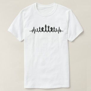 Schaak Hartslag Schaakstukken Hart Ritme Grappig T-shirt