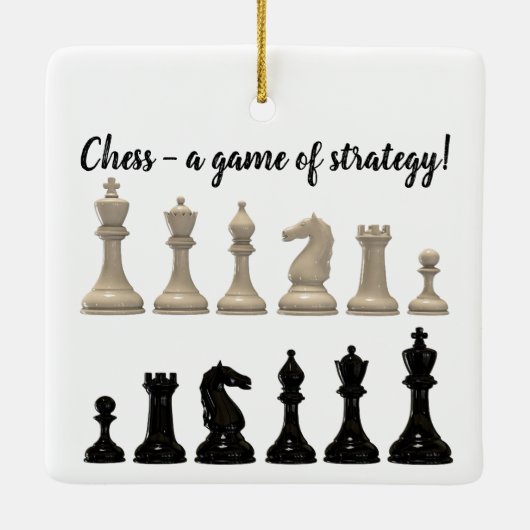 Schaak is net leven keramisch ornament (Achterkant)