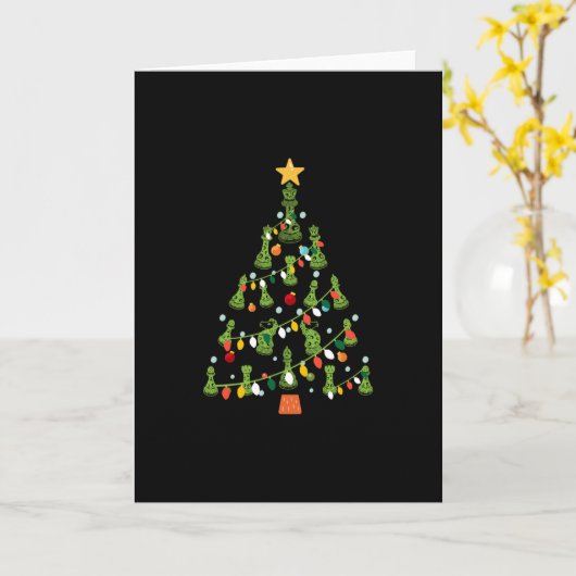 Schaak Kerstboom - Koning Koningin Paard Toren Kaart (Gele Bloem)