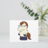 Schaak Knight als paard met zonnebril Briefkaart (Staand voorkant)