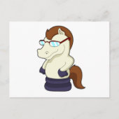 Schaak Knight als paard met zonnebril Briefkaart (Voorkant)