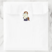 Schaak Knight als paard met zonnebril Ronde Sticker (Tas)