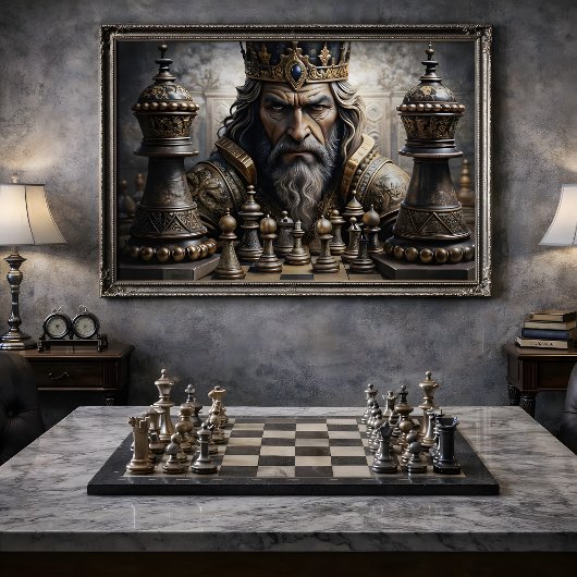 Schaak Koning Portret Decoupage Tissuepapier
