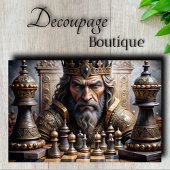 Schaak Koning Portret Decoupage Tissuepapier
