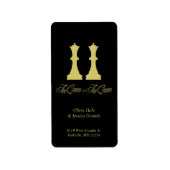 Schaak Koningin & Koningin Gouden Stukken voor Les Etiket (Voorkant)