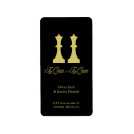 Schaak Koningin & Koningin Gouden Stukken voor Les Etiket