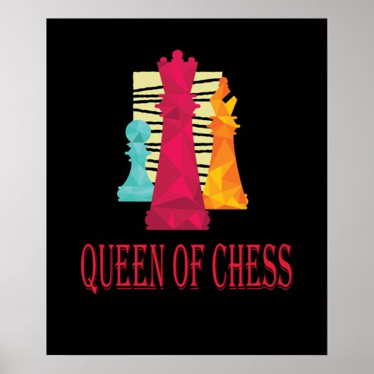 Schaak - Koningin van Schaken Poster (Voorkant)