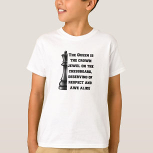 Schaak Koningin Zwart Wit Kracht Respect Strategie T-shirt