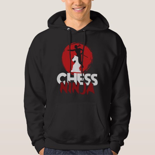 Schaak Ninja - Grappige Schaker Schaakliefhebber Hoodie (Voorkant)