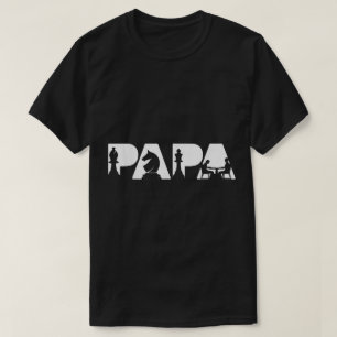 Schaak Papa Silhouet Ontwerp T-shirt