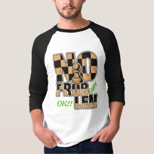 Schaak Pion Raglan T-shirt   Geschenk met eigen te