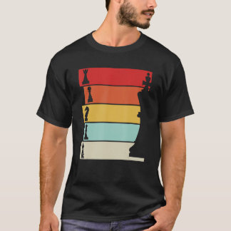Schaak Retro Speler Schaakbord T-shirt