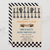 Schaak verjaardag thema uitnodiging (Voorkant / Achterkant)