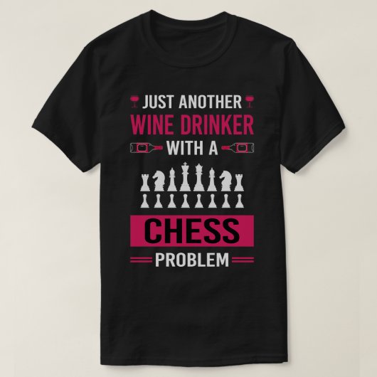 Schaak voor wijndrinker t-shirt (Design voorkant)