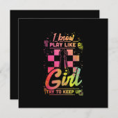 Schaak Vrouwen Koningin Chessfield Team Speel Als  Kaart (Voorkant / Achterkant)