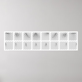 Schaakartikelen voor reizen (zwarte zijde) poster