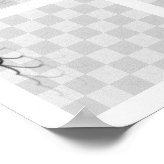 Schaakartikelen voor reizen (zwarte zijde) poster (Hoek)