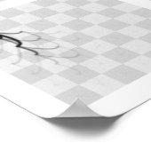 Schaakartikelen (zwarte stukken, vierkant) poster (Hoek)