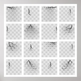 Schaakartikelen (zwarte stukken, vierkant) poster