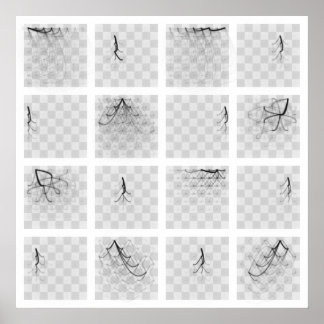 Schaakartikelen (zwarte stukken, vierkant) poster