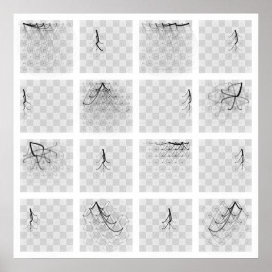 Schaakartikelen (zwarte stukken, vierkant) poster (Voorkant)