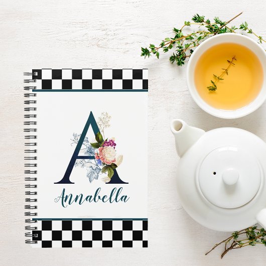 Schaakbord Bloemrijke Monogram Letter A Planner