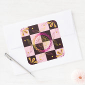 Schaakbord Bloesem Harmonie Vierkante Sticker (Envelop)