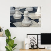 Schaakbord Close Up Pion Pieces Poster (Thuiskantoor)