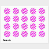 Schaakbord Decal Board Patroon Wavy Roze Wit Ronde Sticker (Vel)